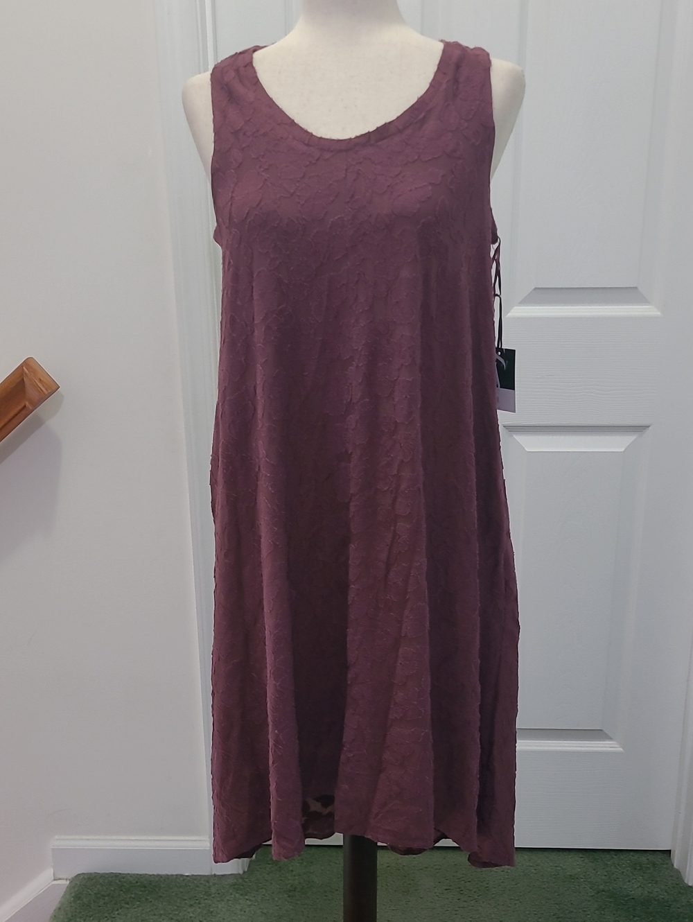 Simply Vera Vera Wang Sleeveless Textured High-Low Tank Dress - Plum